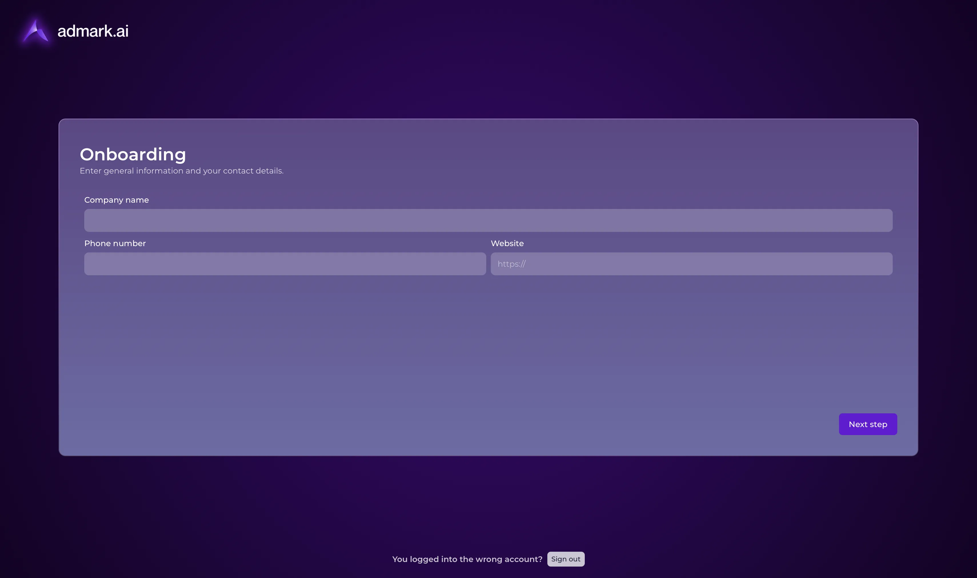 Entering company information