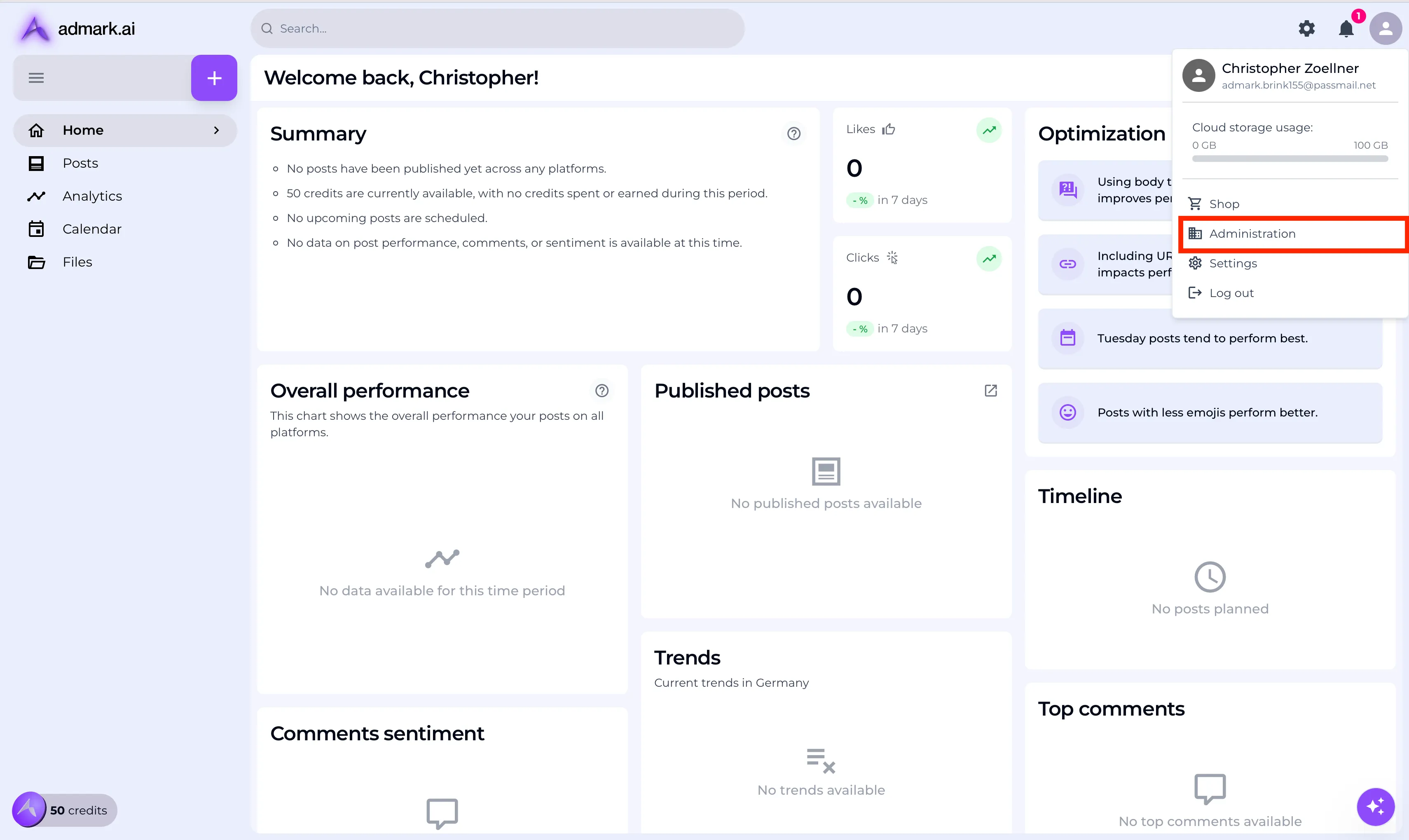 Accessing the Administration Panel